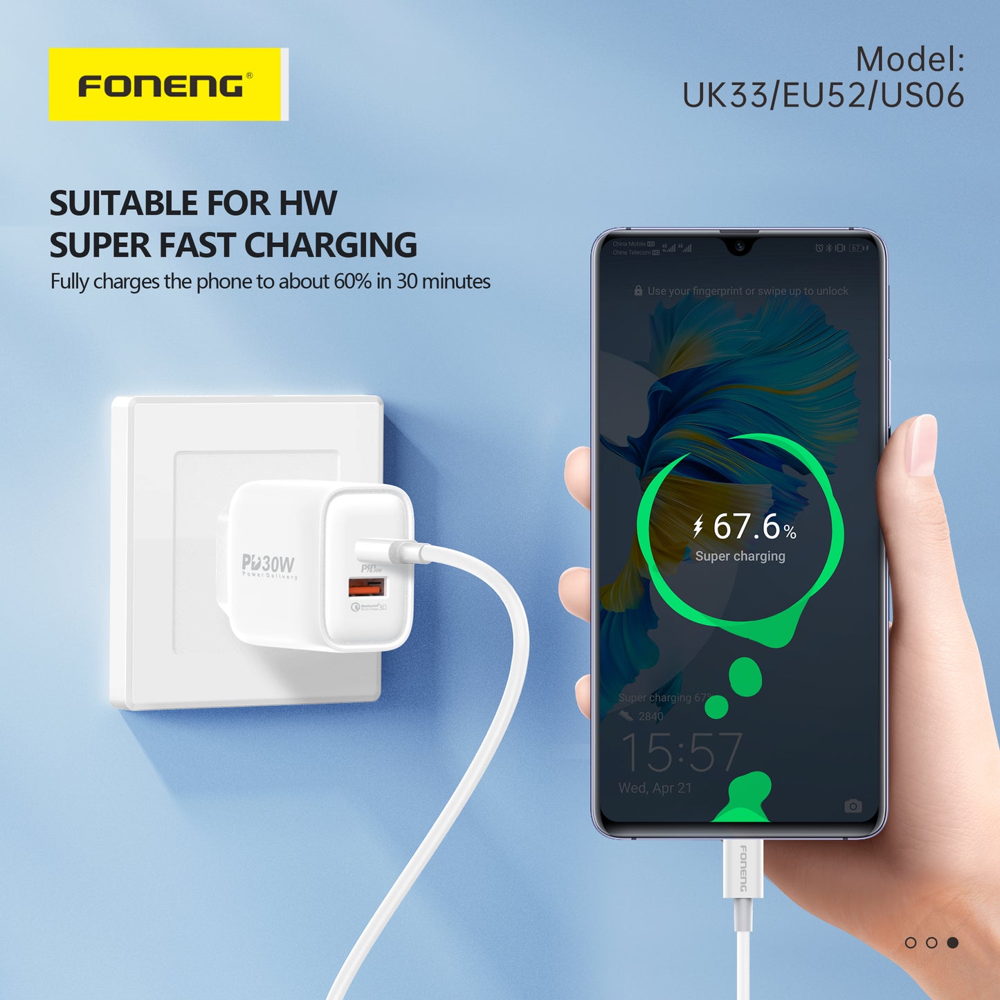 UK33 A+C 2-Port Charger (PD30W)