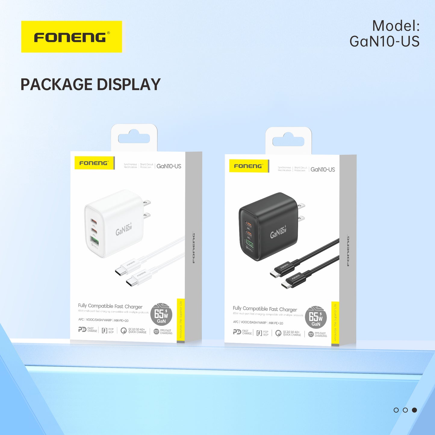 GaN10-US A+C+C 3-Port GaN Charger (65W)