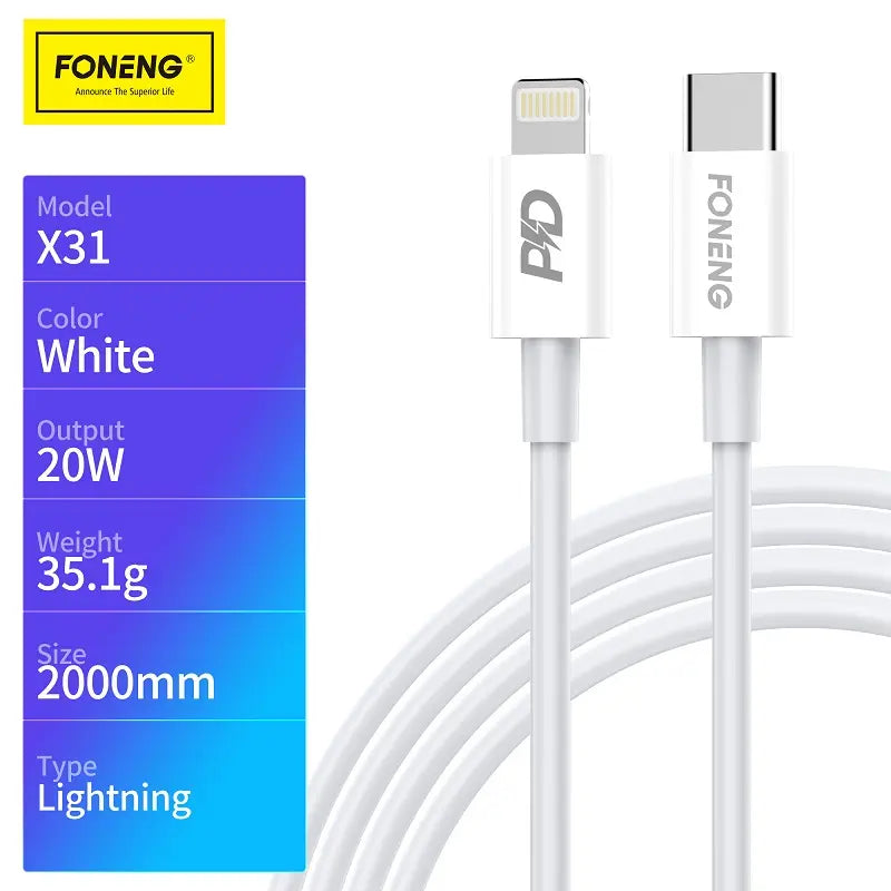 X31 PD 20W Fast Charging Cable (2M)